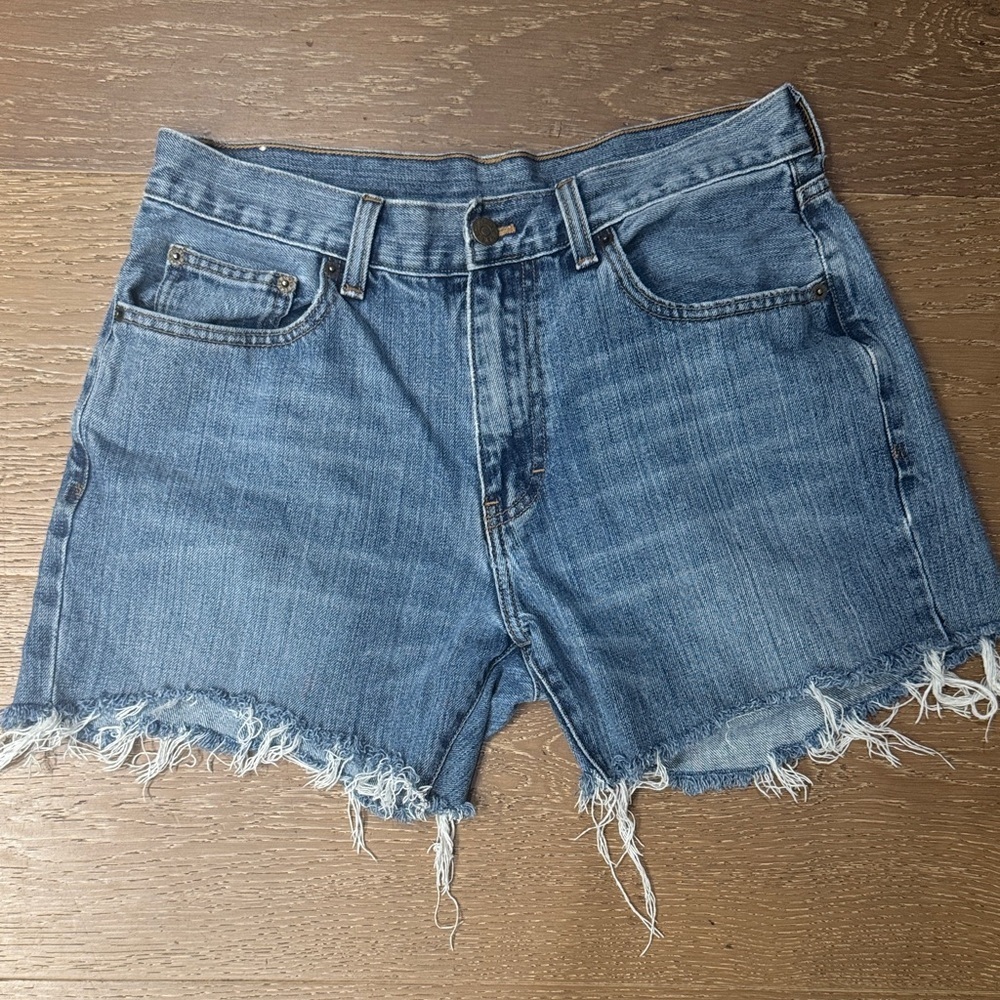 J. Crew Distressed Denim Cutoff Shorts Blue size 33